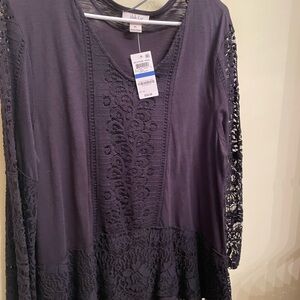 Lace Detail Black Top